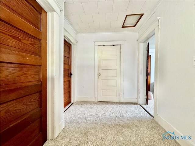 620 Division St, Defiance, OH 43512 - hallway featuring light colored carpet and ornamental molding