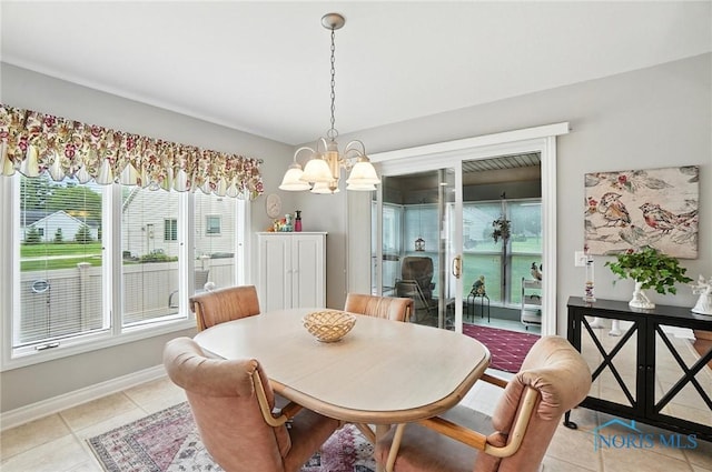 41 Shenandoah Cir, Sylvania, OH 43560 - dining room featuring a chandelier and light tile patterned flooring