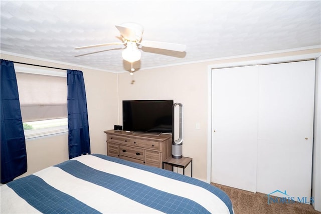 317 E Rosewood Ave, Defiance, OH 43512 - carpeted bedroom featuring a closet and ceiling fan