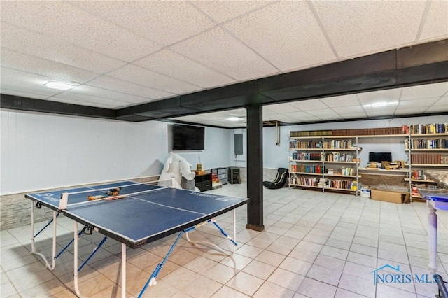 807 S Jefferson St, Pandora, OH 45877 - game room featuring a drop ceiling