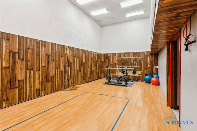 807 S Jefferson St, Pandora, OH 45877 - workout room featuring wood finished floors