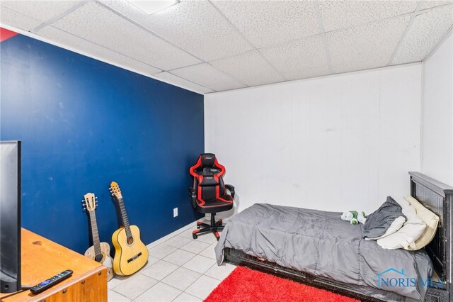 807 S Jefferson St, Pandora, OH 45877 - tiled bedroom with a paneled ceiling