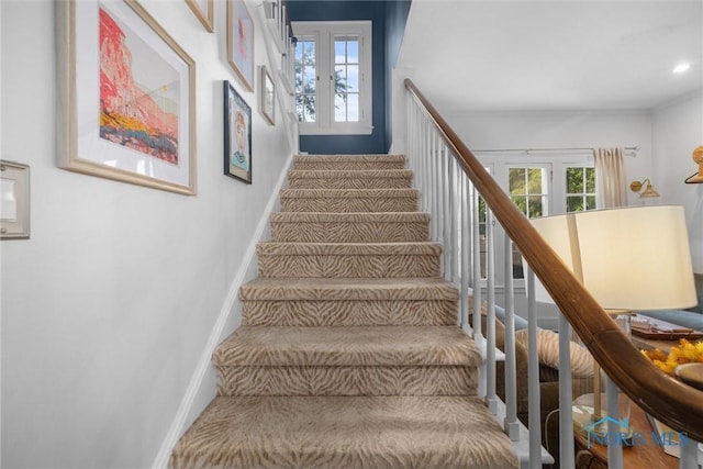 3418 Kirkwall Rd, Toledo, OH 43606 - staircase with baseboards and recessed lighting