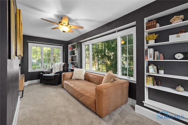 3418 Kirkwall Rd, Toledo, OH 43606 - living area with carpet floors and a ceiling fan