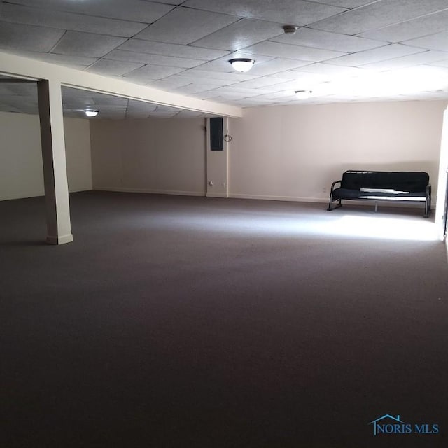 1623 Evan Dr, Defiance, OH 43512 - finished below grade area featuring carpet floors and electric panel