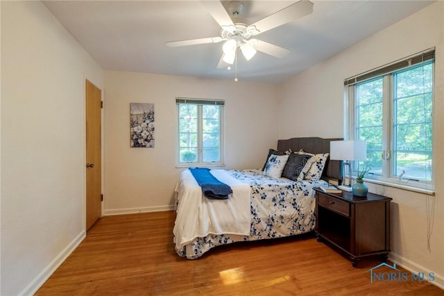 4146 Northmoor Rd, Ottawa Hills, OH 43606 - bedroom featuring multiple windows, light wood finished floors, and a ceiling fan