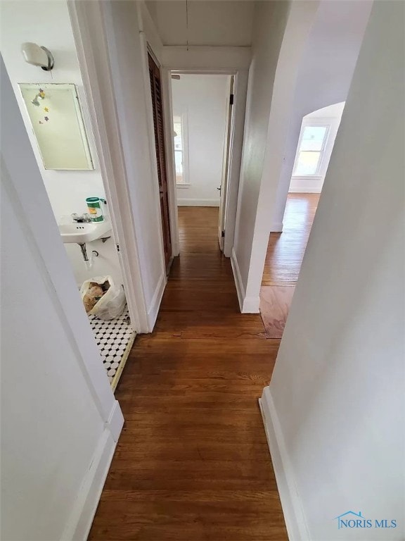 666 Valleywood Dr, Toledo, OH 43605 - hall with wood finished floors and attic access