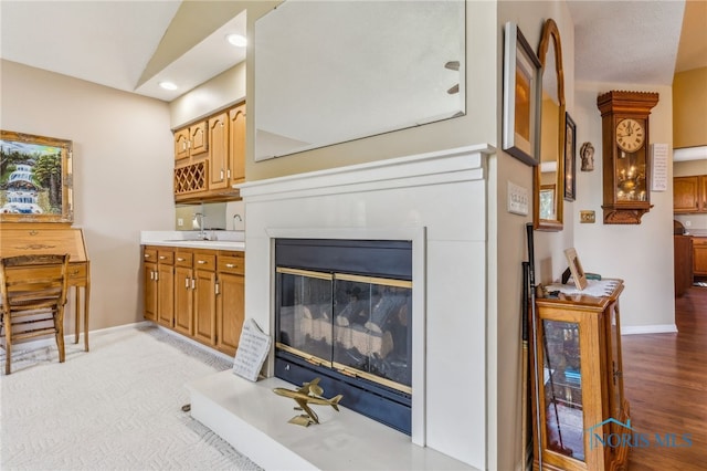 625 W Lake Ct Unit U5, Findlay, OH 45840 - living room featuring recessed lighting and a glass covered fireplace