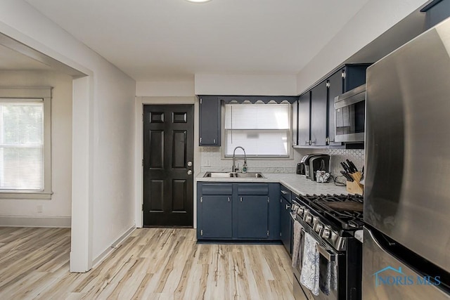 3947 Burnham Ave, Toledo, OH 43612 - kitchen featuring appliances with stainless steel finishes, light countertops, healthy amount of natural light, and light wood finished floors