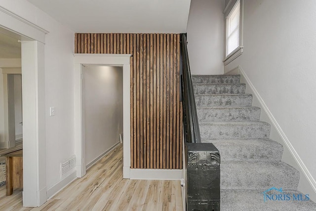 3947 Burnham Ave, Toledo, OH 43612 - staircase with wood finished floors and baseboards