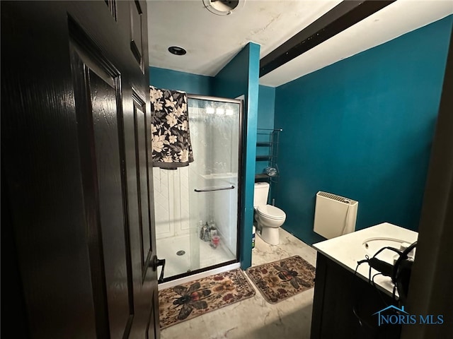 10889 Nelson Rd, Bowling Green, OH 43402 - full bath with a stall shower, radiator heating unit, and vanity