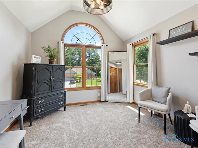 646 Whisperlake Rd, Holland, OH 43528 - living area with carpet floors and lofted ceiling