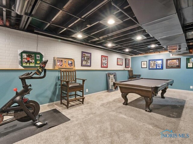 646 Whisperlake Rd, Holland, OH 43528 - playroom with pool table and carpet flooring