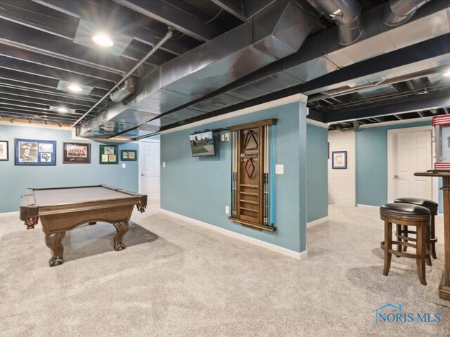 646 Whisperlake Rd, Holland, OH 43528 - rec room featuring carpet and pool table