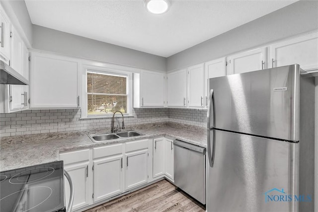 1845 Newport Ave, Toledo, OH 43613 - kitchen with stainless steel appliances, white cabinets, and tasteful backsplash