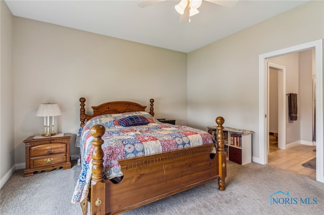 3525 Magnolia Dr, Findlay, OH 45840 - carpeted bedroom featuring baseboards and ceiling fan