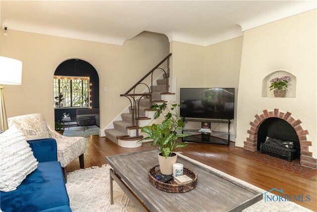 2448 Orchard Rd, Ottawa Hills, OH 43606 - living room with wood finished floors and stairs
