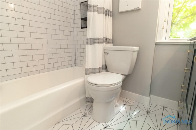 2448 Orchard Rd, Ottawa Hills, OH 43606 - bathroom featuring shower / tub combo and tile patterned flooring