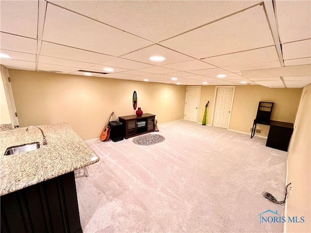 2720 Derby Rd, Ottawa Hills, OH 43615 - finished below grade area featuring carpet flooring and recessed lighting