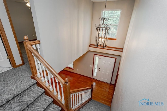 820 Weatherstone Rd, Holland, OH 43528 - foyer with a chandelier and wood finished floors