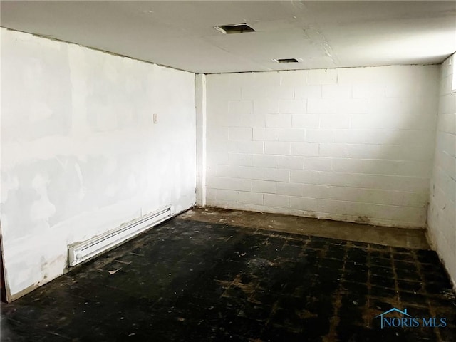 539 W Poinsetta Ave, Toledo, OH 43612 - unfurnished room with a baseboard radiator and concrete block wall