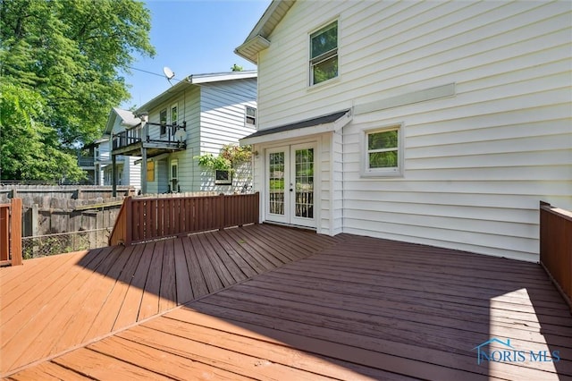 3627 Burton Ave, Toledo, OH 43612 - wooden deck featuring french doors