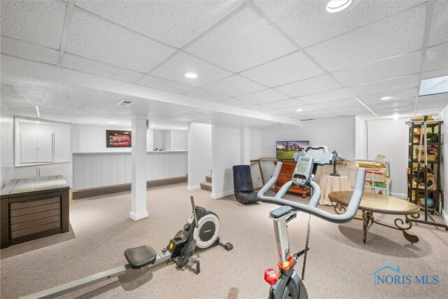 9627 Sheffield Rd, Perrysburg, OH 43551 - exercise room featuring a drop ceiling and baseboards