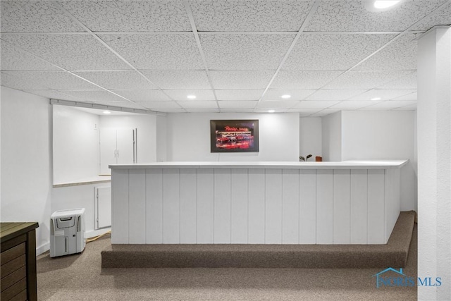 9627 Sheffield Rd, Perrysburg, OH 43551 - bar area with recessed lighting, a paneled ceiling, and carpet