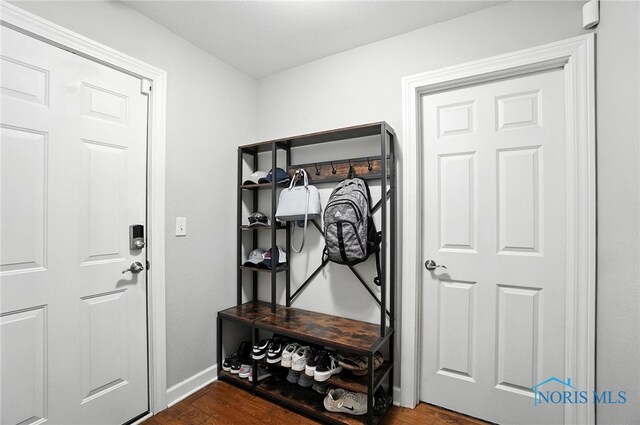 845 Oak Knoll Dr, Perrysburg, OH 43551 - mudroom featuring dark wood finished floors and baseboards