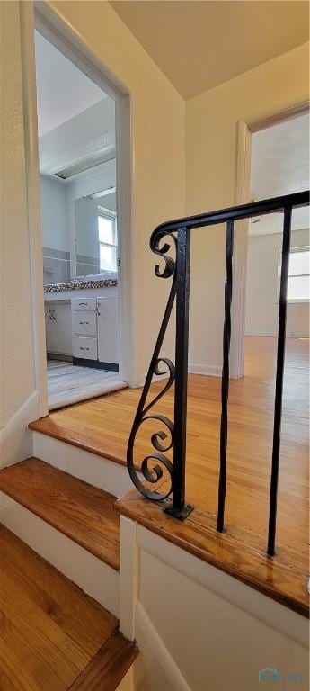 2550 Secor Rd, Toledo, OH 43606 - staircase featuring wood finished floors
