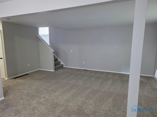 1311 Fitchland Ave, Toledo, OH 43606 - below grade area with carpet flooring and stairway