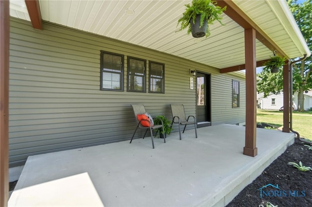 view of covered porch