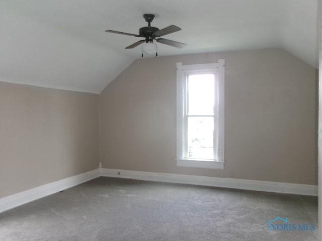 530 N Taft Ave, Ottawa, OH 45875 - bonus room featuring lofted ceiling, a ceiling fan, and carpet floors