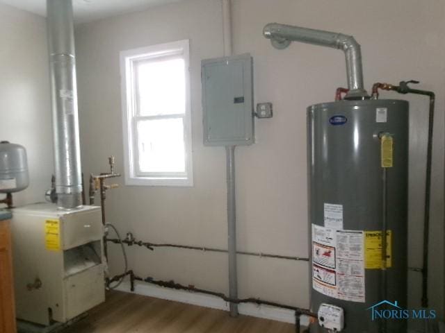 530 N Taft Ave, Ottawa, OH 45875 - utilities with water heater, electric panel, and a heating unit