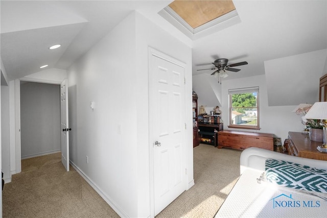 855 Strotz Dr, Toledo, OH 43612 - corridor with light colored carpet, lofted ceiling, and recessed lighting