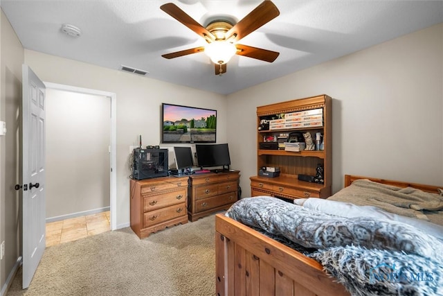 855 Strotz Dr, Toledo, OH 43612 - bedroom featuring light colored carpet and ceiling fan