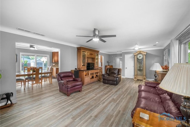 855 Strotz Dr, Toledo, OH 43612 - living room with ceiling fan and light wood-style flooring