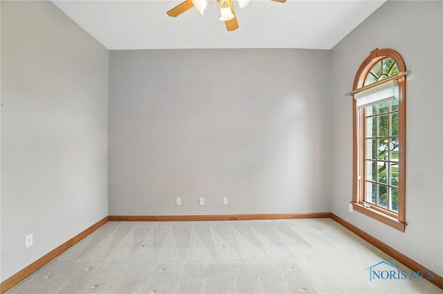 8076 Trent Lock Dr, Waterville, OH 43566 - spare room featuring healthy amount of natural light, ceiling fan, and light carpet