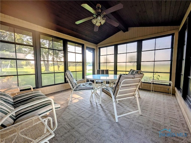 209 Hawthorn Dr, Archbold, OH 43502 - sunroom featuring a ceiling fan, healthy amount of natural light, and outdoor dining area