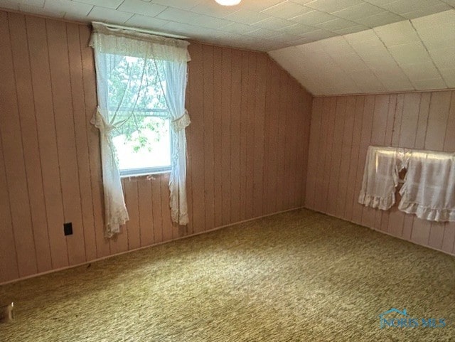 18375 County Road R, Alvordton, OH 43501 - bonus room with wooden walls, carpet floors, and lofted ceiling