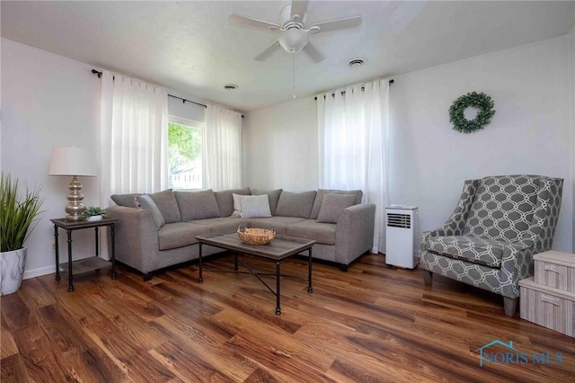 1201 S Blanchard St, Findlay, OH 45840 - living room with a ceiling fan and wood finished floors
