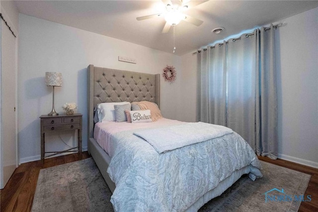 1201 S Blanchard St, Findlay, OH 45840 - bedroom featuring wood finished floors and a ceiling fan