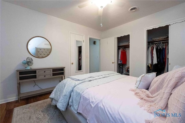 1201 S Blanchard St, Findlay, OH 45840 - bedroom with two closets and wood finished floors