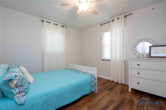 1201 S Blanchard St, Findlay, OH 45840 - bedroom with wood finished floors and ceiling fan