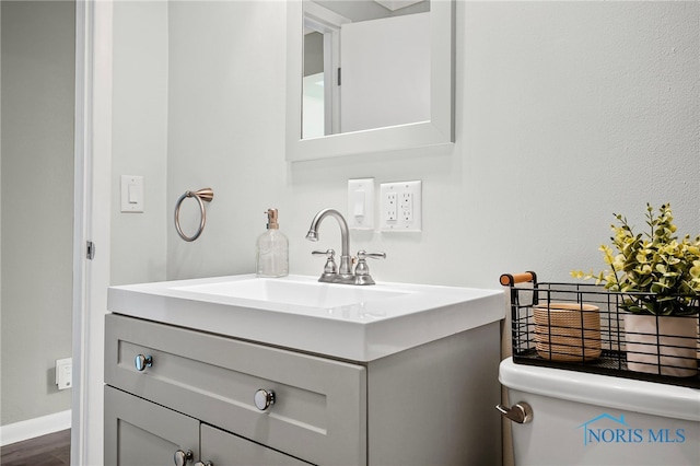 1247 Hugo St, Maumee, OH 43537 - bathroom with vanity and wood finished floors