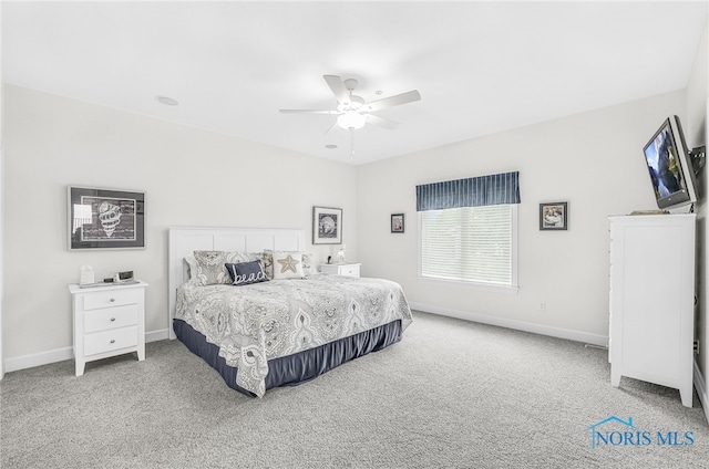 11200 E Bayshore Rd Unit D, Marblehead, OH 43440 - bedroom with carpet and a ceiling fan