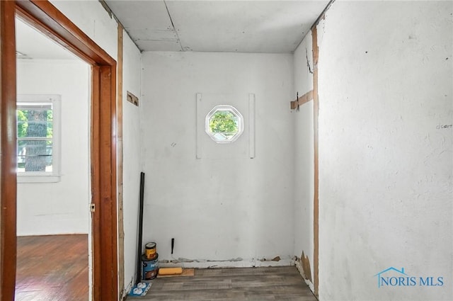 709 W Jackson St, Paulding, OH 45879 - laundry area with wood finished floors