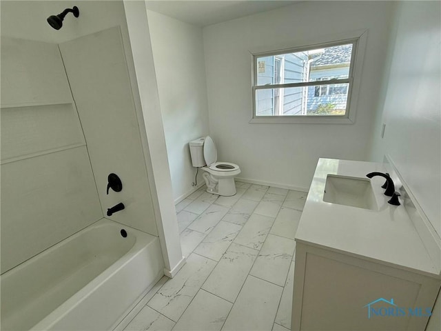 335 E N St, Mcclure, OH 43534 - full bath with marble look tile flooring, vanity, and washtub / shower combination