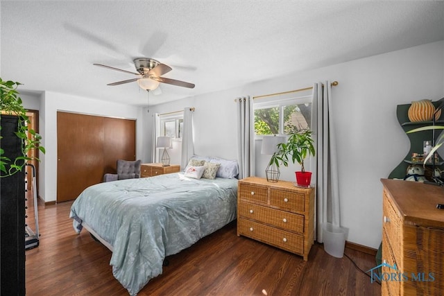 2958 Penrose Ave, Toledo, OH 43614 - bedroom with wood finished floors, ceiling fan, and a closet