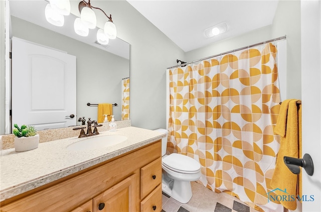 9701 Preakness Ln, Whitehouse, OH 43571 - full bathroom with vanity, tile patterned floors, and a shower with shower curtain